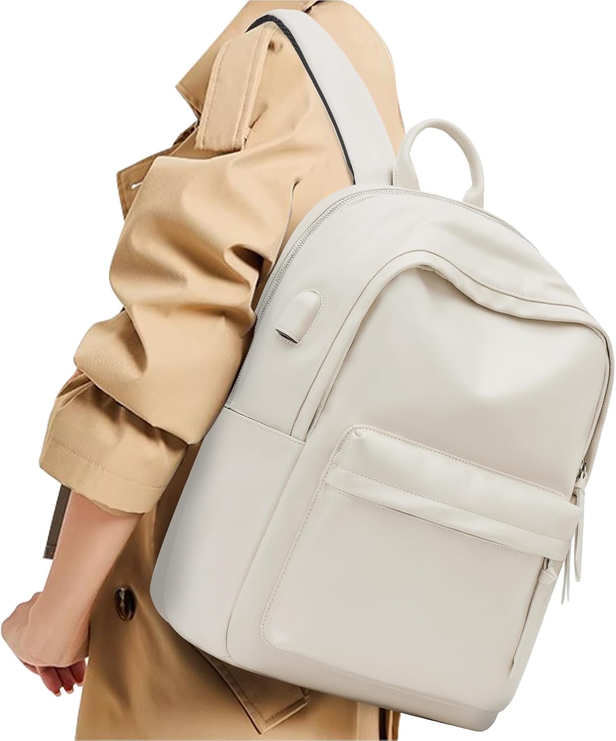VECAVE Mochila ligera para mujeres y hombres, mochila casual de viaje para laptop, A1-beige-2, Mochila casual