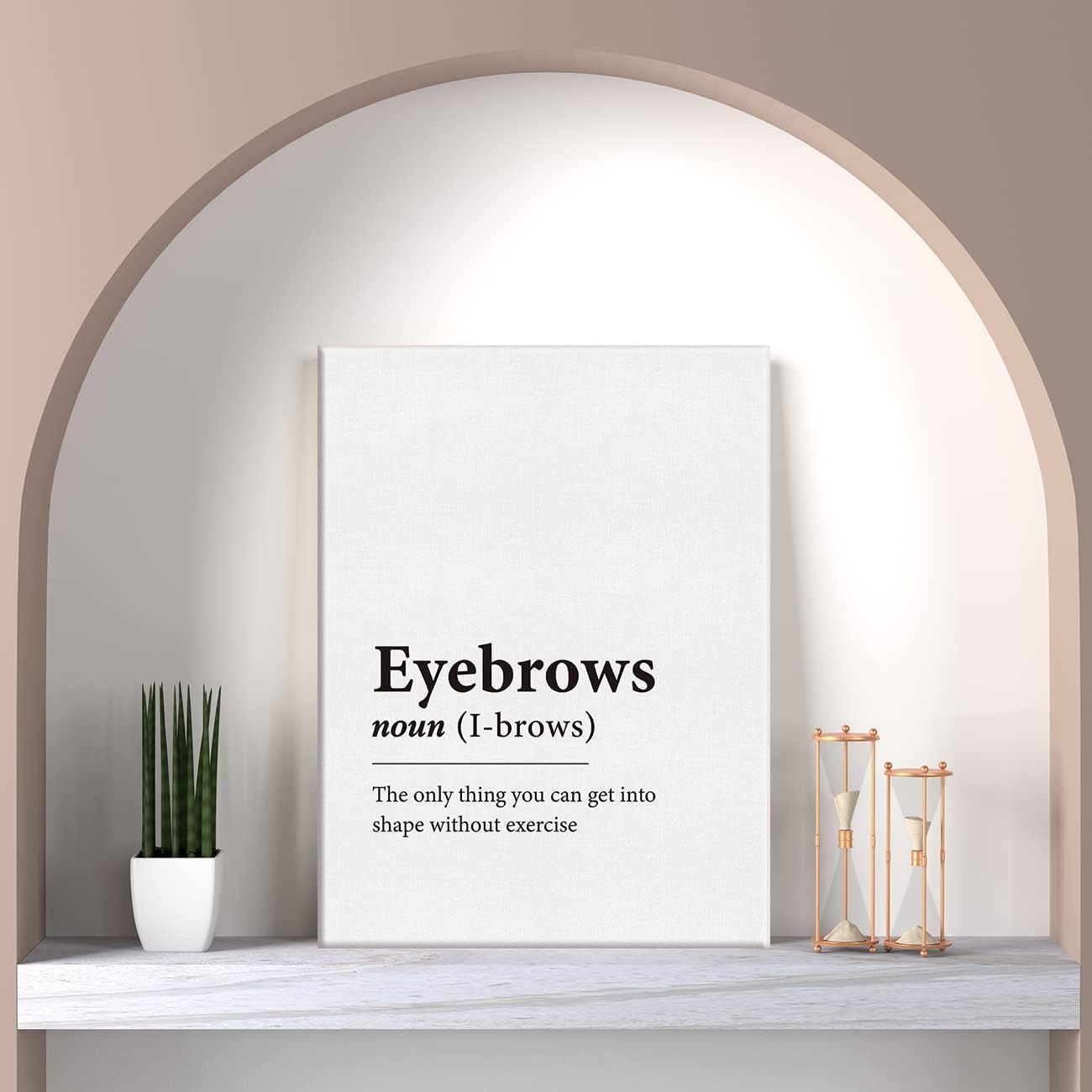 LEXSIVO Lienzo impreso de definición de cejas, arte de pared, decoración de salón de belleza, pintura de cejas, póster de lienzo enmarcado listo