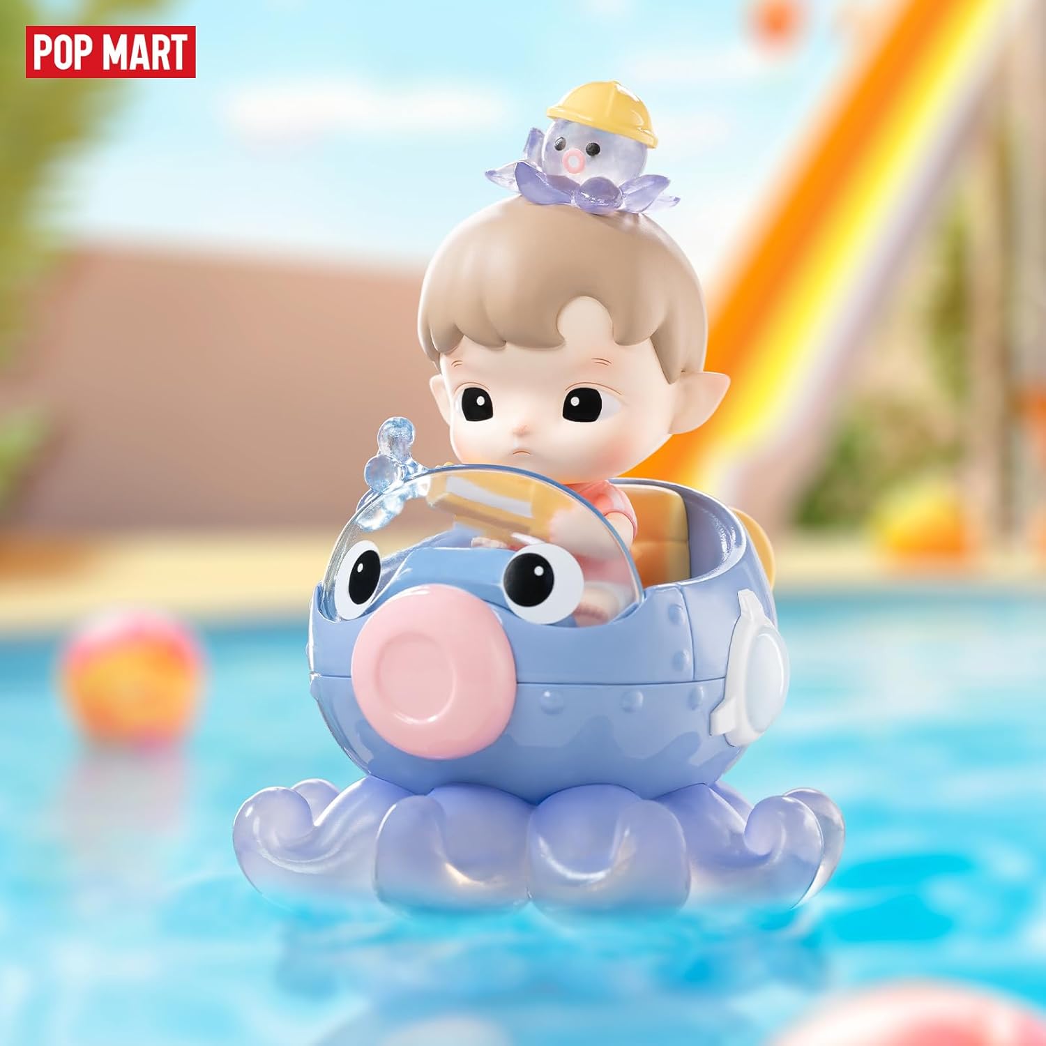 POP MART Figuras de caja ciega de fiesta acuática, juguetes de diseño aleatorio para decoración moderna del hogar, juego de juguetes coleccionables