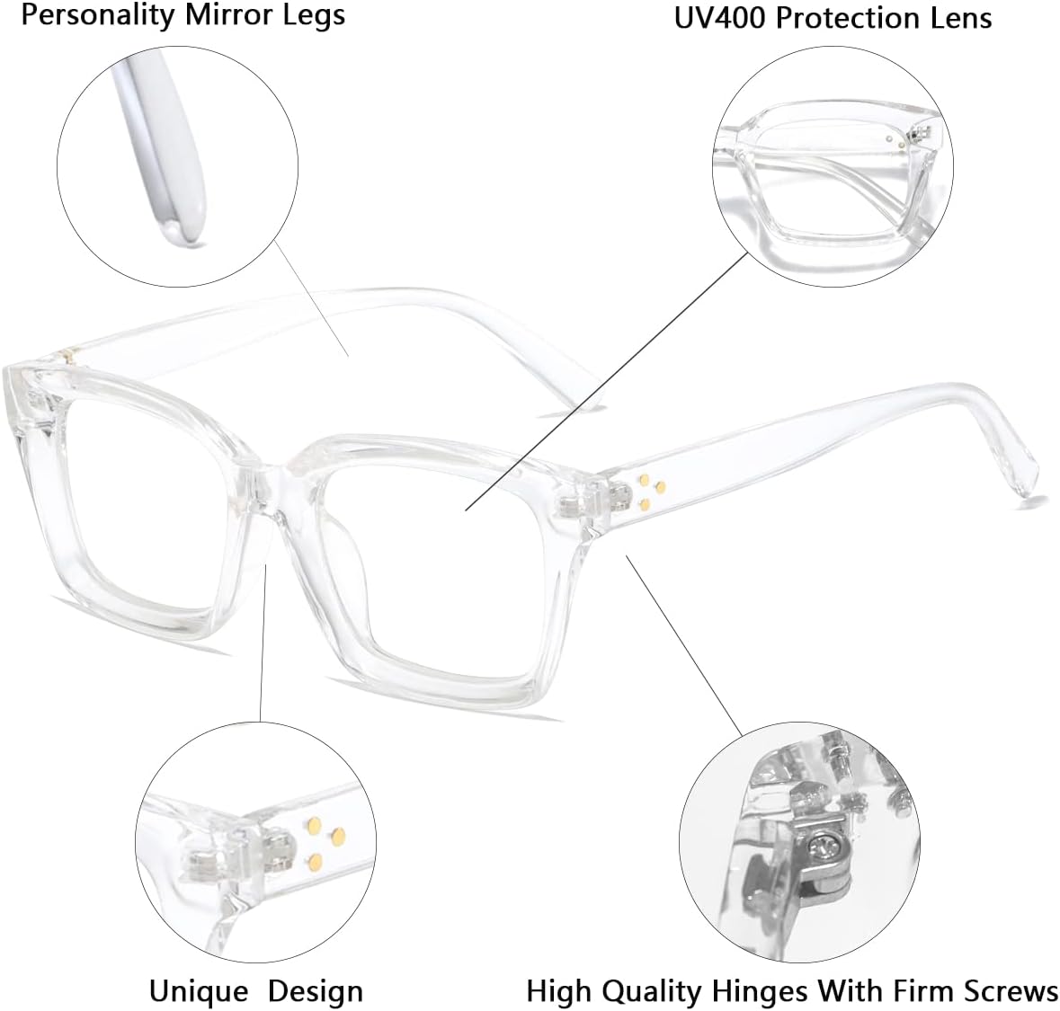 Lentes de bloqueo de luz azul, para lectura en computadora, juegos, televisión, teléfonos, gafas para mujeres y hombres, marco cuadrado grueso 2105