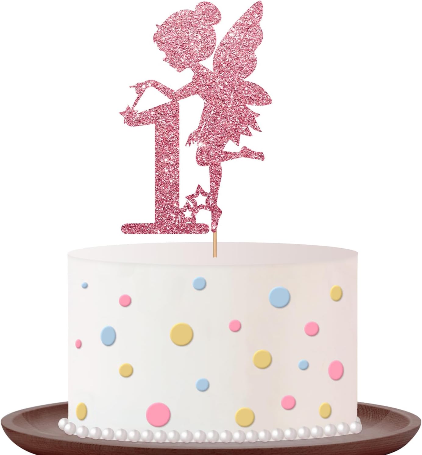 Decoración de pastel de hadas 1, decoración de pastel de hadas de oro rosa, decoración de pastel de hada uno, decoración de cumpleaños temática de