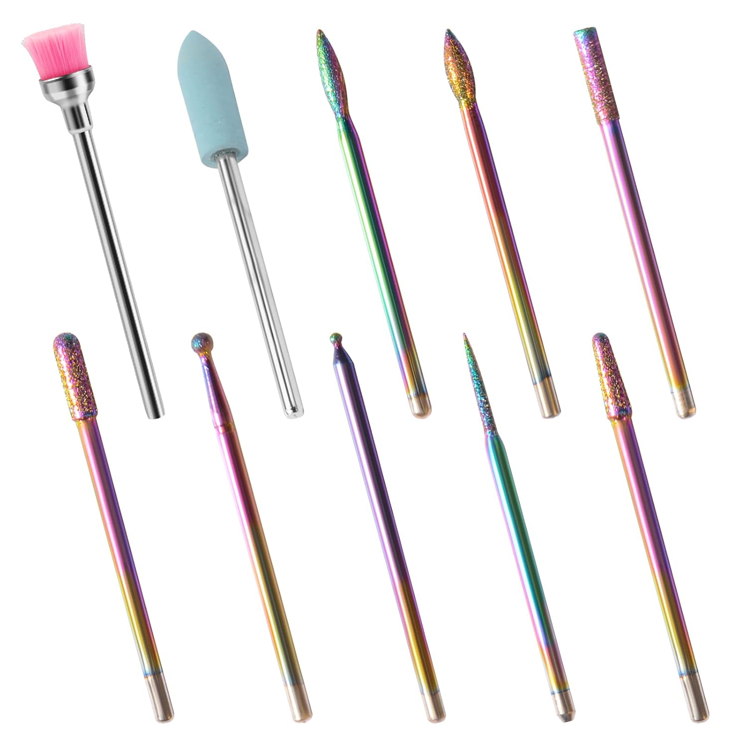 10 brocas de uñas Emery de 332 pulgadas para taladro de uñas (brocas para clavos) para uñas acrílicas, para manicura y pedicura para taladro
