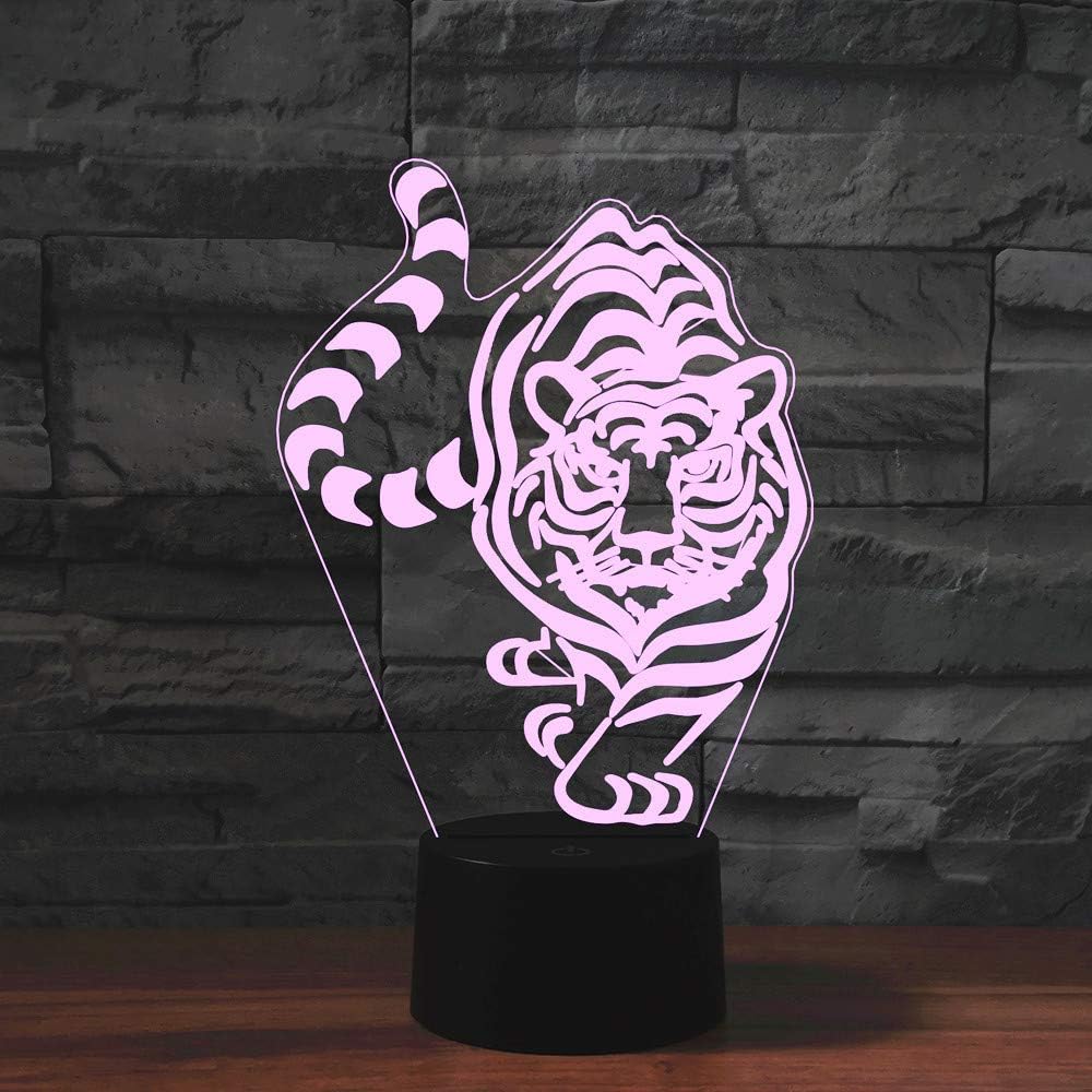Luz nocturna para niños, lámpara LED de tigre 3D con control remoto, 16 colores cambiantes, regalo de cumpleaños de Navidad para niño