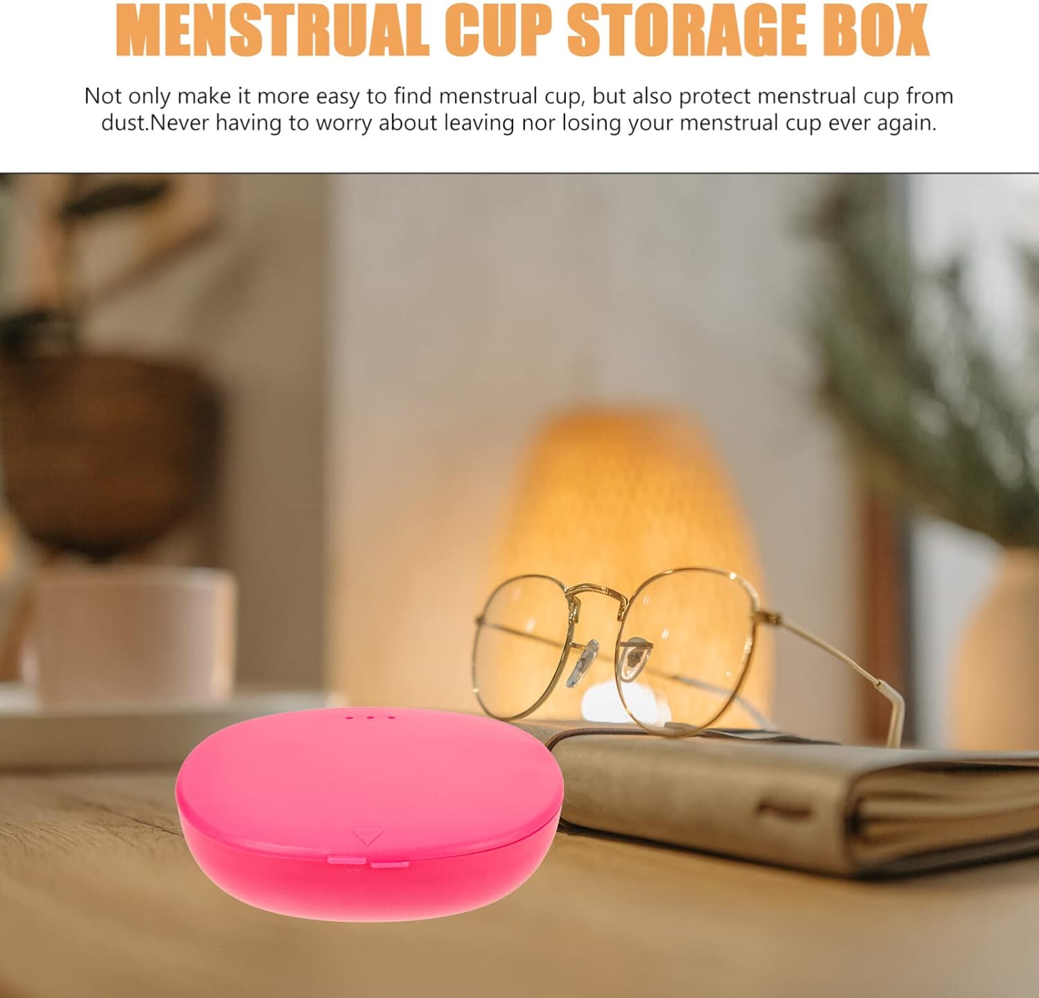 Healvian Caja de almacenamiento de vasos menstruales, 4 unidades, soporte portátil de silicona, estuche de copa de período, limpiador de disco
