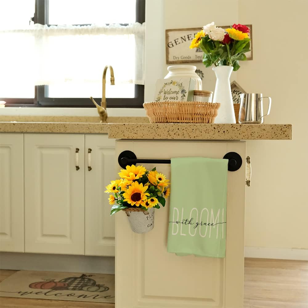 Toallas de cocina de primavera para decoración del hogar, paños de cocina a cuadros de búfalo de 18 x 26 pulgadas, ultra absorbentes, paño de secado