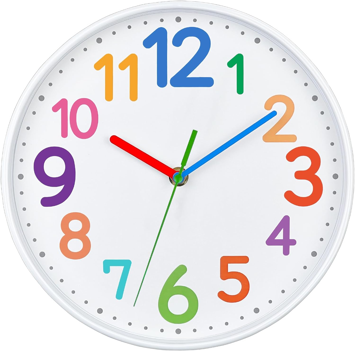 VREAONE Reloj analógico silencioso para niños, reloj de enseñanza de la hora para niños, aprendizaje de reloj para niños, los niños aprenden que el