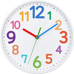 VREAONE Reloj analógico silencioso para niños, reloj de enseñanza de la hora para niños, aprendizaje de reloj para niños, los niños aprenden que el VREAONE Reloj analógico silencioso para niños, reloj de enseñanza de la hora para niños, aprendizaje de reloj para niños, los niños aprenden que el