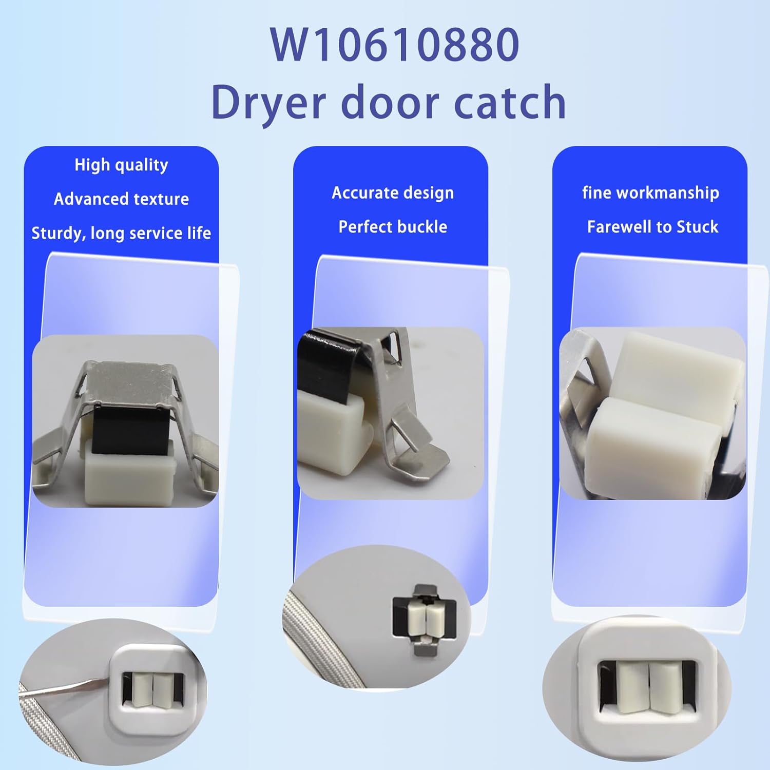 Nueva actualización WPW10610880 Catch para puerta de secadora Reemplazar la asamblea de captura W10696503 W10610880 W10529190 Compatible con