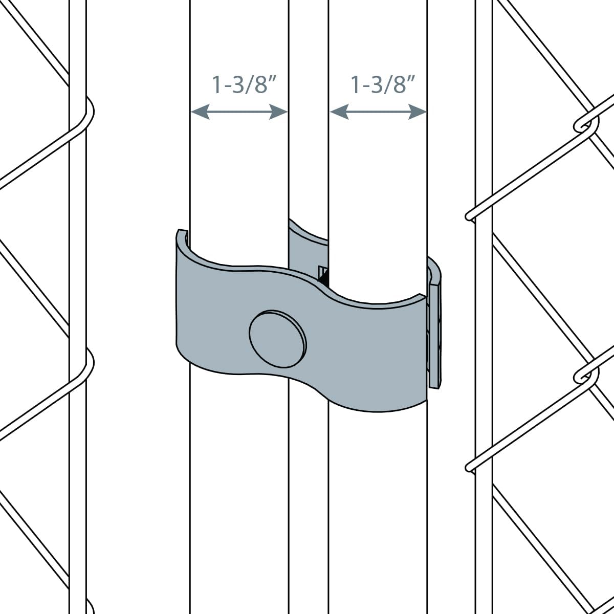 Juego de 10 abrazaderas de panel de valla de eslabones de cadena de 1-38 “abrazadera de panel de perrera para marco de panel de tubo redondo
