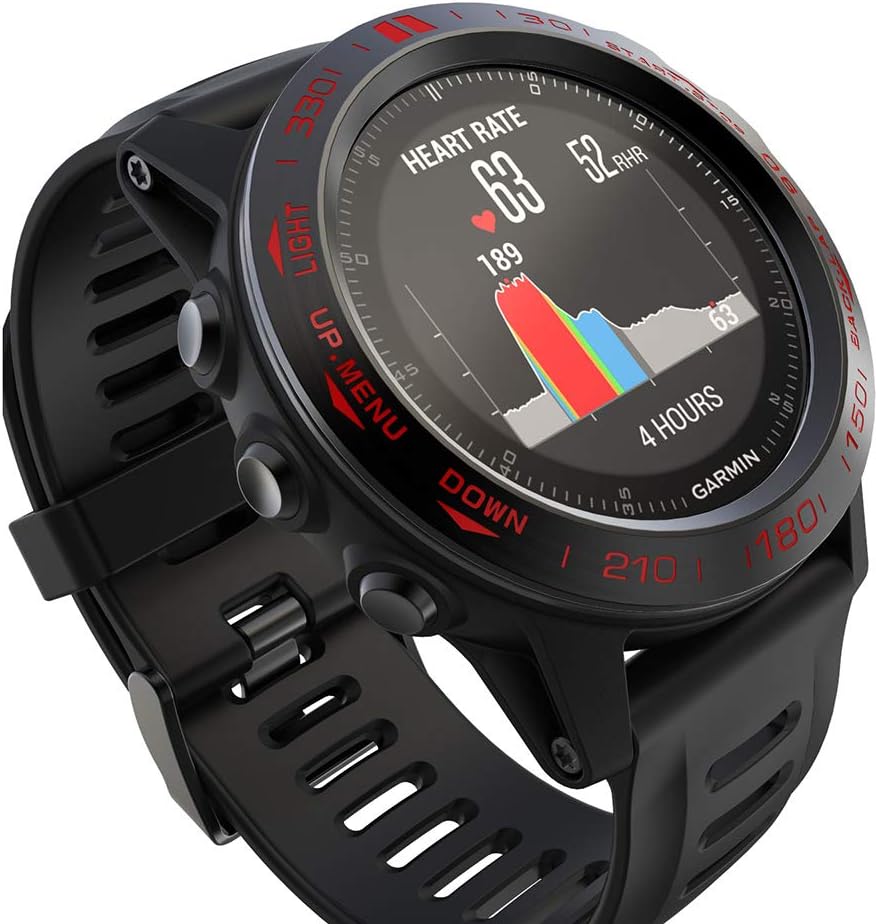 Anillo de bisel compatible con Garmin Fenix 3Fenix 3 HR bisel Loop cubierta adhesiva antiarañazos acero inoxidable bisel de metal marco de estilo