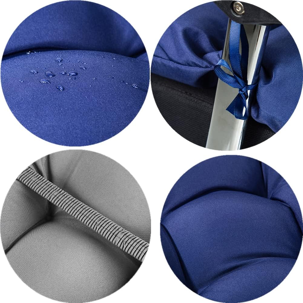 Adirondack – Cojín impermeable para silla mecedora para interiores y exteriores, cojines de respaldo alto para patio con lazos, 43.3 x 19.7 pulgadas