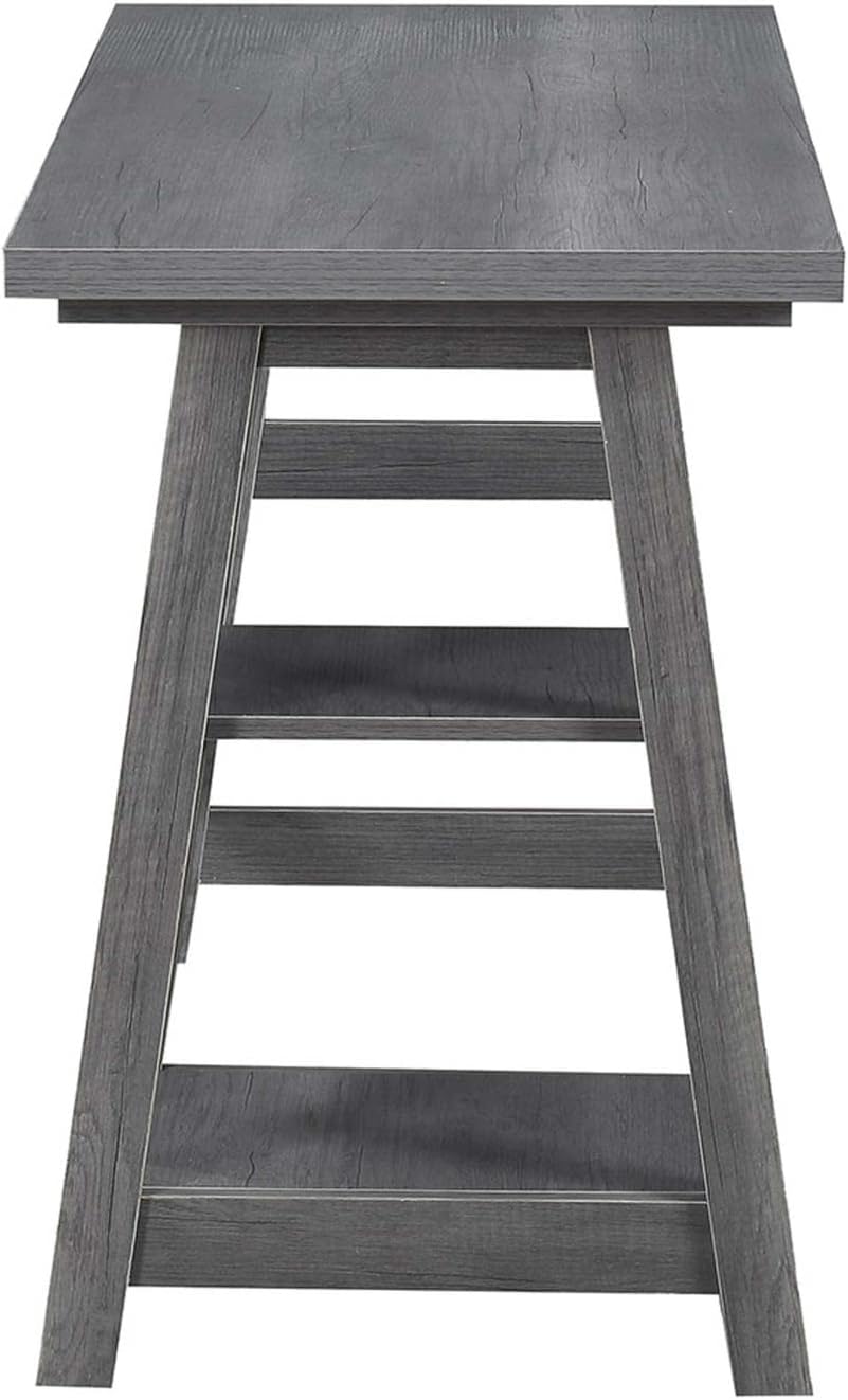 Convenience Concepts Designs2Go – Escritorio de caballete con estantes, 47 pulgadas, gris carbón