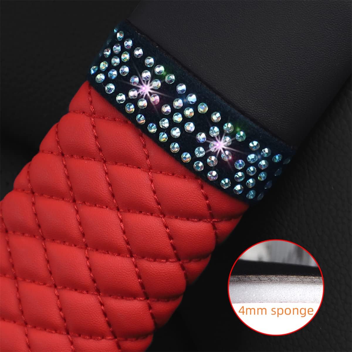 2 fundas para cinturón de seguridad para automóvil, correa de hombro con diamantes de imitación brillantes para una conducción más cómoda,