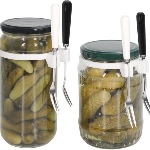 Tenedor para pepinillos compatible con la mayoría de los frascos de conserva, tenedor de acero inoxidable duradero para una fácil extracción de Tenedor para pepinillos compatible con la mayoría de los frascos de conserva, tenedor de acero inoxidable duradero para una fácil extracción de