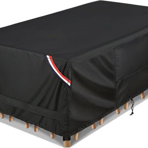 KylinLucky Juego de fundas impermeables para muebles de patio para mesas y sillas, fundas rectangulares para mesas y exteriores, se adaptan a hasta KylinLucky Juego de fundas impermeables para muebles de patio para mesas y sillas, fundas rectangulares para mesas y exteriores, se adaptan a hasta