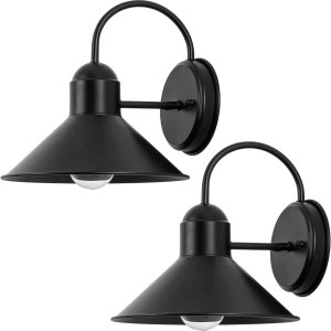 Lámpara de granero de cuello de cisne para exteriores, lámpara exterior clásica para montaje en pared, aplique de pared, luces de porche con acabado Lámpara de granero de cuello de cisne para exteriores, lámpara exterior clásica para montaje en pared, aplique de pared, luces de porche con acabado