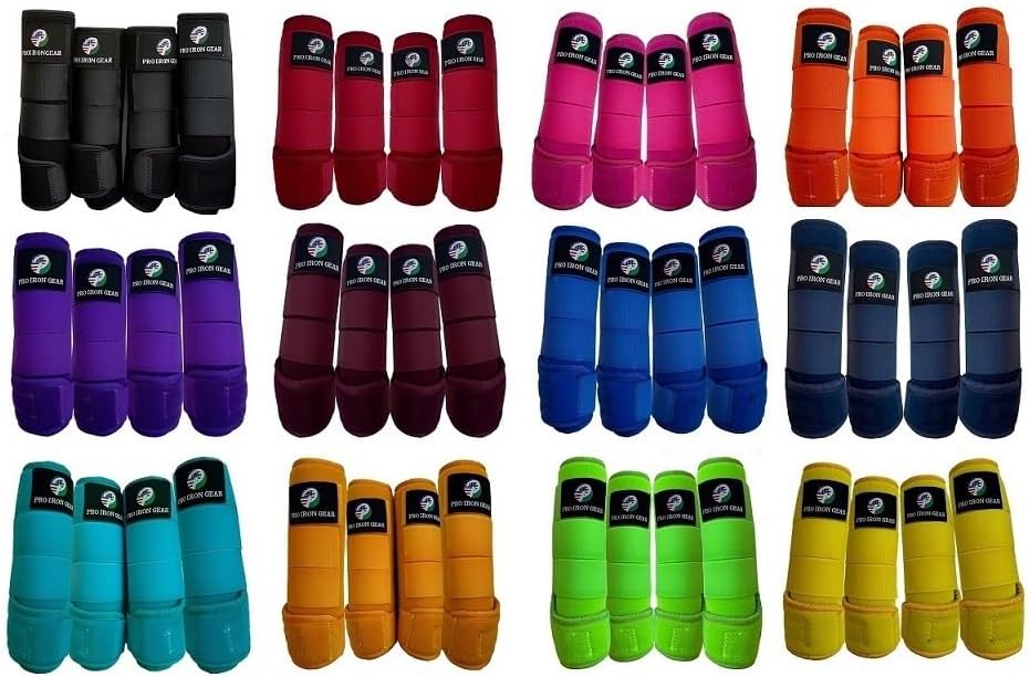 Botas de cepillado de medicina para caballos Juego de 2 y juego de 4 en 14 colores