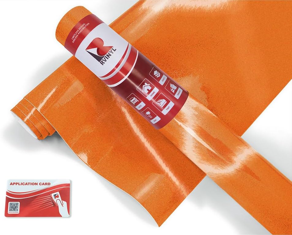 Avery Dennison HV 1200 – Rollo de lámina de vinilo reflectante naranja 360-R de 2 pies x 1 pie para Cricut, Silhouette Cameo, manualidades y