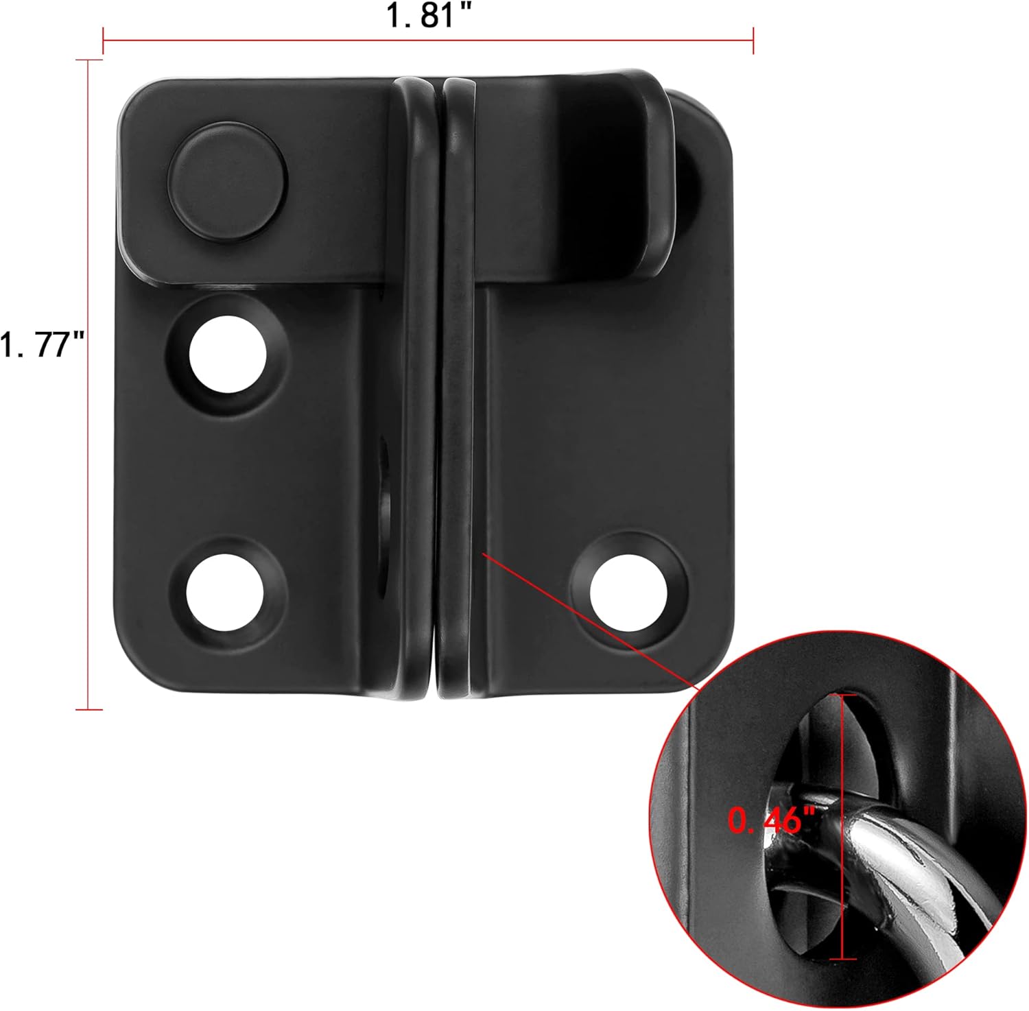2 Packs Flip Latches1.81 x 1.77Black Stainless Steel Thickened Heavy Duty Hasp barn gate flip Door Latch Bi-fold Door Lock,Sliding Door Antique Lock