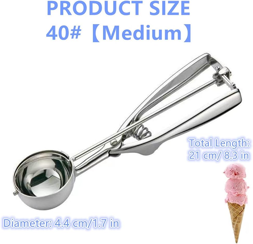 2 cucharadas cucharadas de galleta, 40 #1.7 pulgadas Cucharadas de galletas medianas con palanca, con resorte cargado con liberación de gatillo para