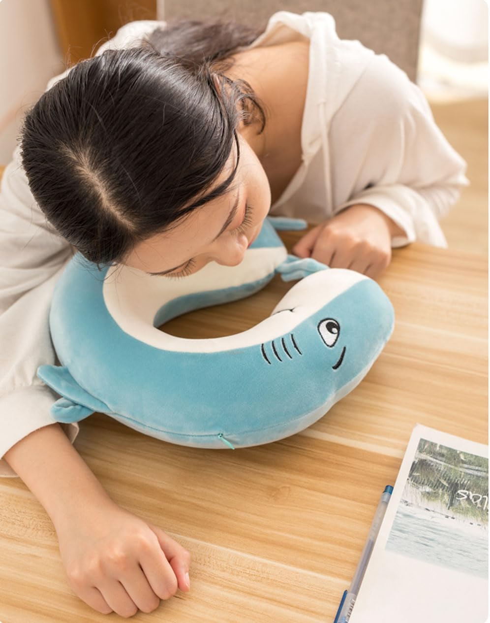 VIFINE Almohadas de cuello de espuma viscoelástica suaves y ajustables para avión, asiento de automóvil, viajes para niños y niñas