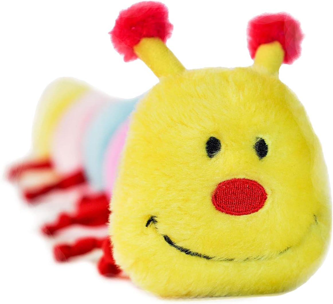 ZippyPaws – Colorido juguete de peluche chirriante de oruga para perros – Chirriadores de lujo