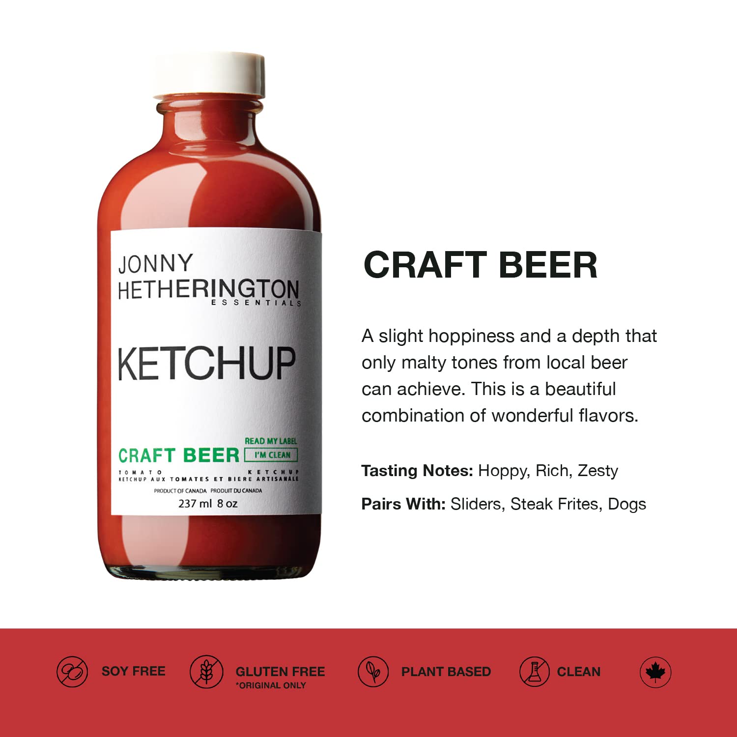 Jonny Hetherington Essentials Ketchup de tomate, ingredientes totalmente naturales, sin aditivosconservantes, cobertura perfecta para condimentos