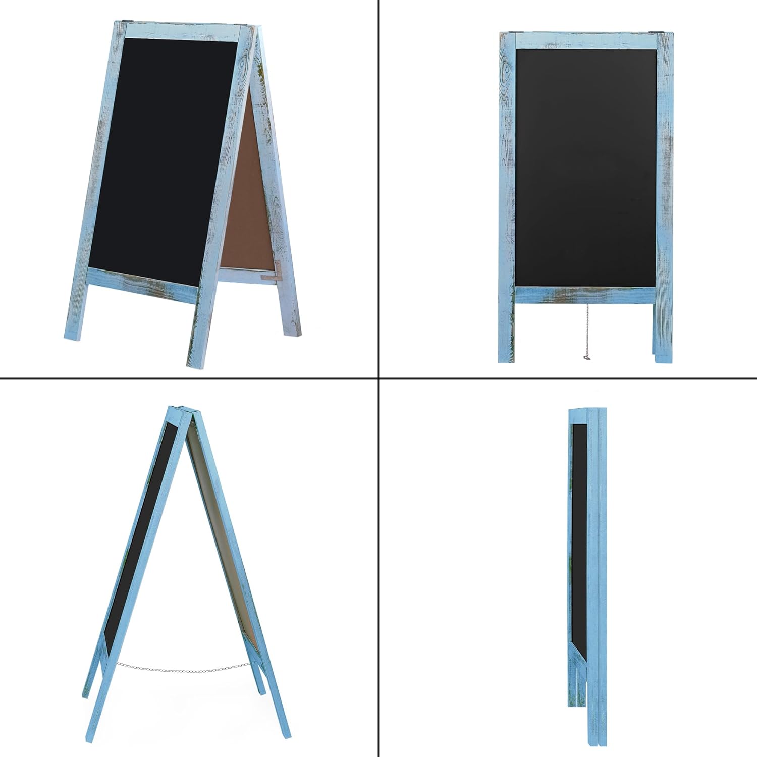 Board2by Letrero magnético resistente con marco en A, 40 x 20 pulgadas, tablero de sándwich grande de pie, caballete de pizarra para exteriores,