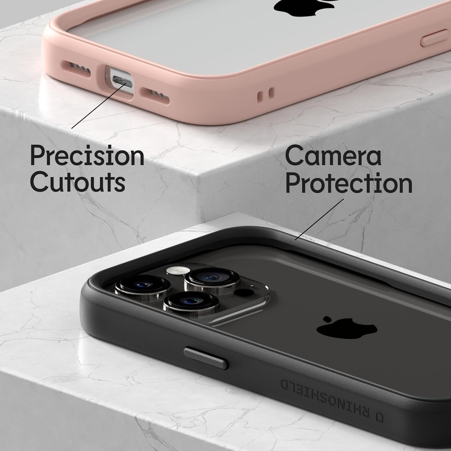 RhinoShield CrashGuard – Funda protectora de diseño delgado absorbente de golpes compatible con iPhone 15 Pro Max, protección contra caídas de 11