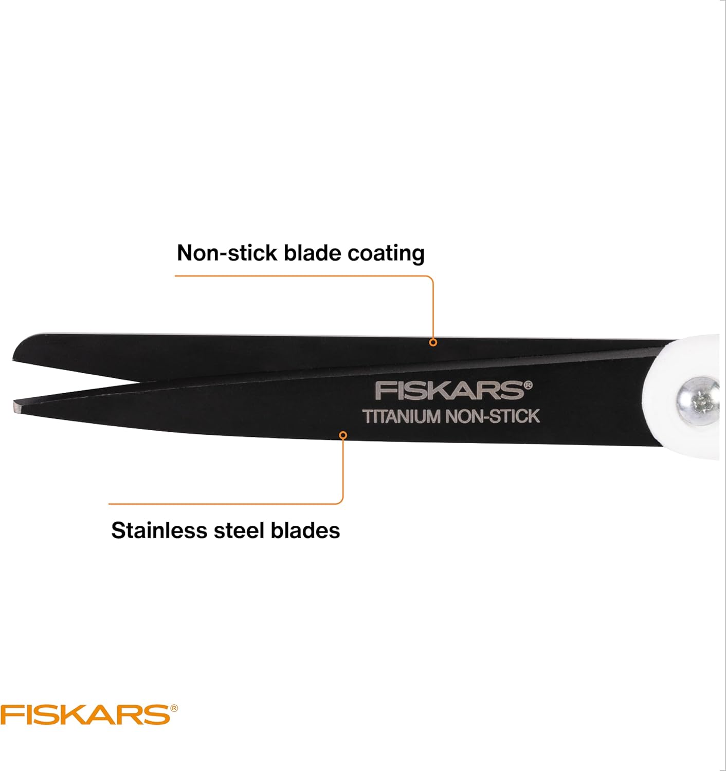 Fiskars Tijeras de titanio antiadherentes Everyday Softgrip (8 pulgadas), 2 unidades, helecho forestal