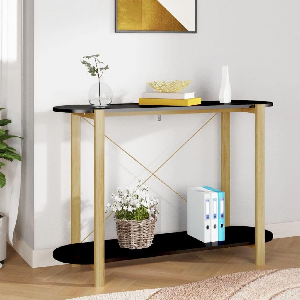 Mesa consola moderna con estante de almacenamiento, mesa auxiliar para sofá, mesa de entrada para sala de estar, pasillo, entrada, 43.3 x 15 x 29.5