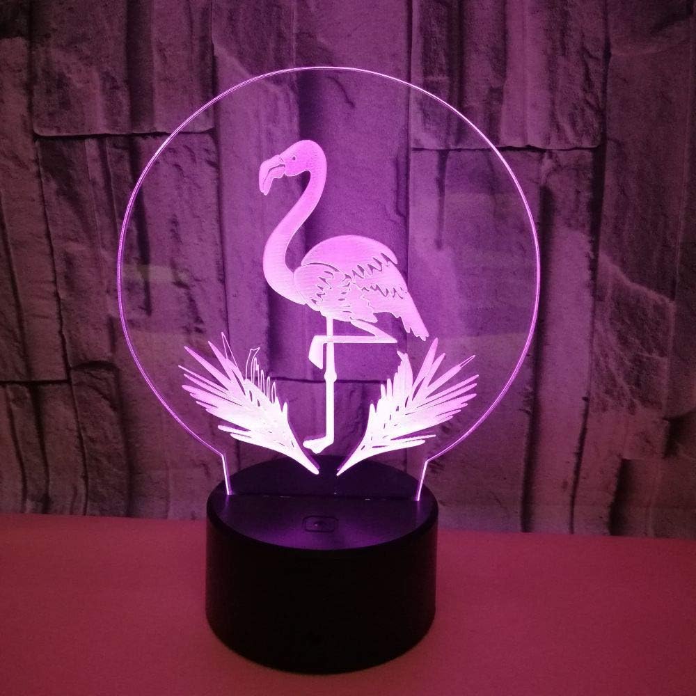 Lámpara de flamenco  Luces de noche de acrílico 3D USB LED lámpara de mesa para el hogar r2d2 lámpara de arte 3D  Ilusiones ópticas 3D 7 colores que