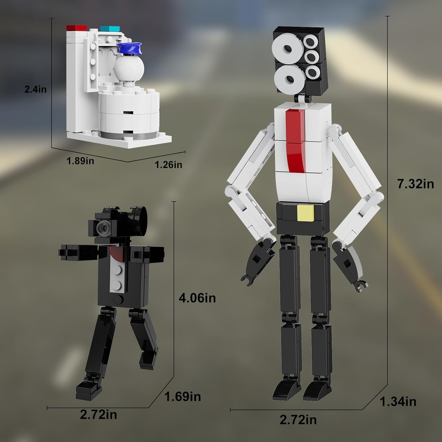 Skibi – Juego de figuras de acción de inodoro 3 en 1, Skibi, camarógrafo, altavoz, titan, juego de terror, modelo, juguetes coleccionables, kit de