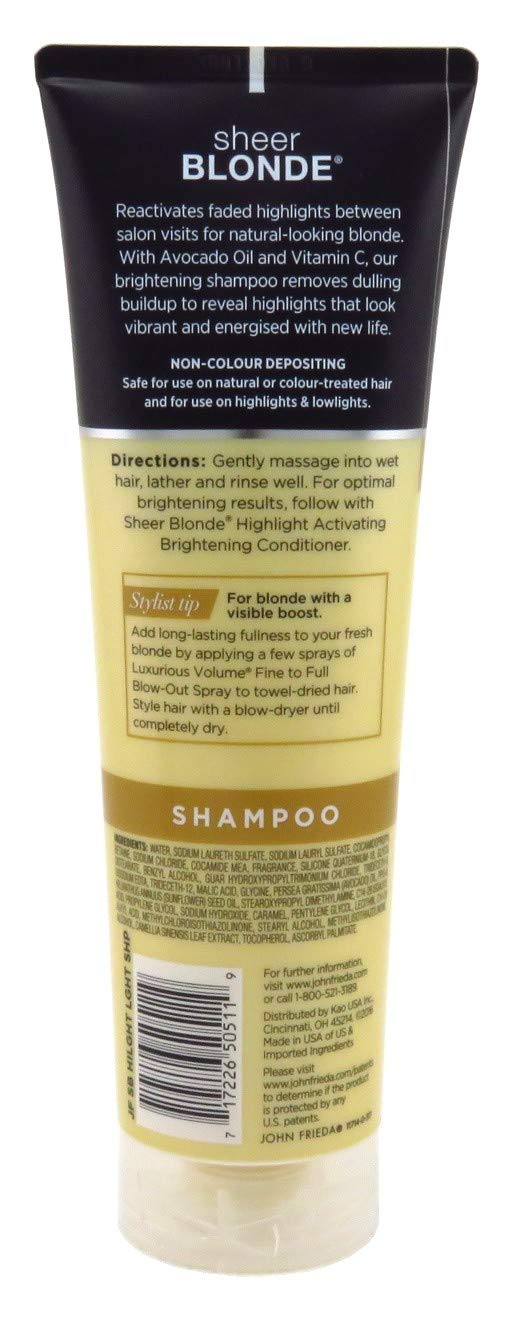 John Frieda Sheer Blonde Highlight Activating Enhancing Shampoo para rubias más claras 8.45 oz (paquete de 3)