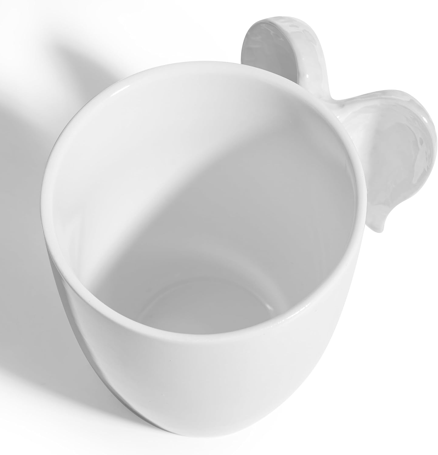 White Angel Wings – Taza de cerámica con asa en forma de alas de ángel, té aziraphale, bebidas calientes, hogar, cocina, oficina, 13.5 onzas