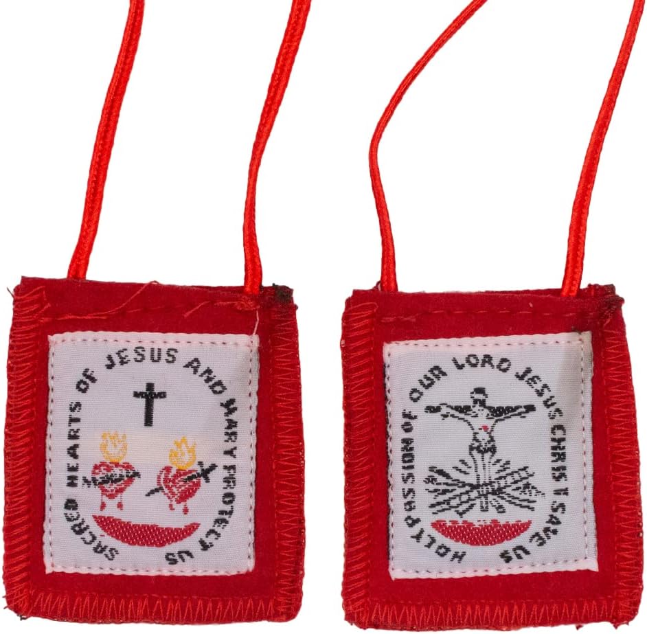 Escapulario marrón de lana  devocional católico  Gran regalo cristiano para hitos religiosos como la primera comunión y confirmación  Incluye papel