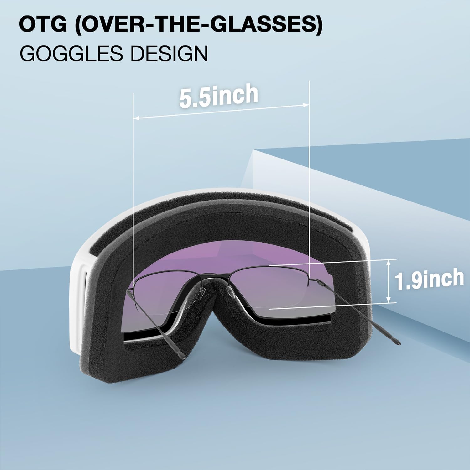 DBIO Gafas de esquí  OTG protección UV antivaho gafas de nieve y snowboard para hombres, mujeres, adultos y jóvenes