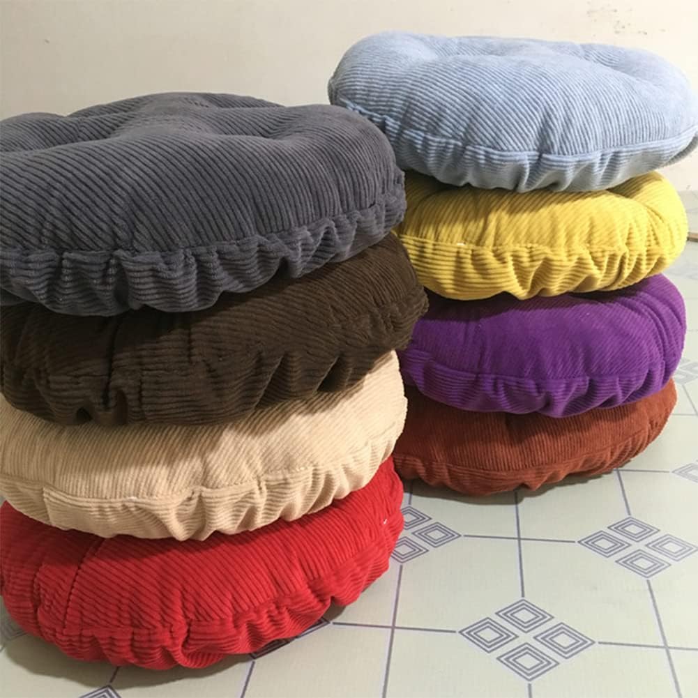 Almohadillas redondas para sillas de comedor de color sólido, cojines gruesos para sillas de comedor, cojín de asiento de pana súper suave, cojín