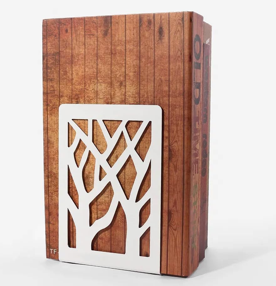 Sujetalibros de metal con diseño de árbol personalizado para estantes, extremos decorativos de diseño moderno, tapón de libro, soporte de soporte –