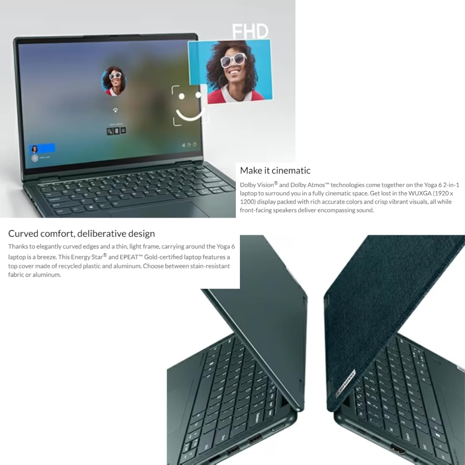 Lenovo Yoga 6 2 en 1 portátil convertible con pantalla táctil, portátil WUXGA (1920 x 1200) de 13.3 pulgadas, 8 GB de RAM, SSD de 512 GB, AMD Ryzen