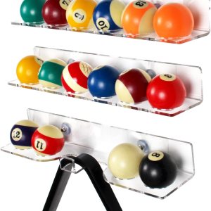 Soporte de pared autoadhesivo para billar, soporte de acrílico opcional de 2 estilos con capacidad para 6 tacos, montado con tornillos o Soporte de pared autoadhesivo para billar, soporte de acrílico opcional de 2 estilos con capacidad para 6 tacos, montado con tornillos o