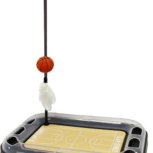 Juguete rascador de gato de la NBA CLEVELAND CAVALIERS de baloncesto de campo de gato con campana interactiva de bola de gato en pistas. Juguete de Juguete rascador de gato de la NBA CLEVELAND CAVALIERS de baloncesto de campo de gato con campana interactiva de bola de gato en pistas. Juguete de