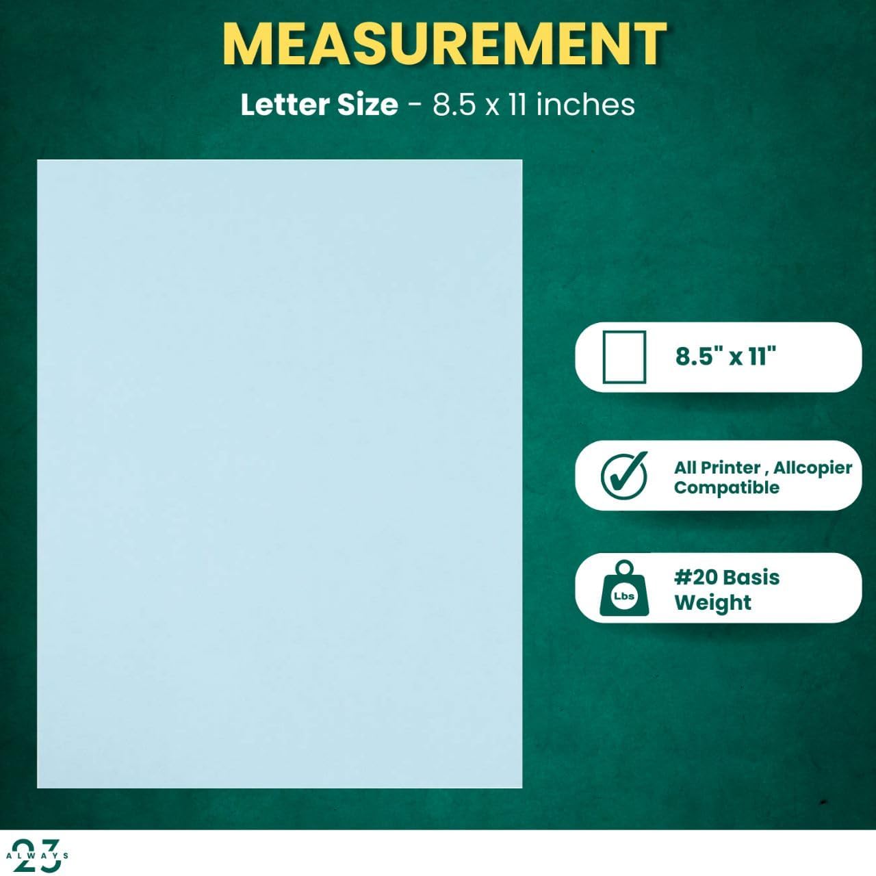 Papel de copia azul, papel de copia de color 8.5 x 11 pulgadas, resma azul de 20#, papel de copia azul, papel de copia para impresora, 500 hojas