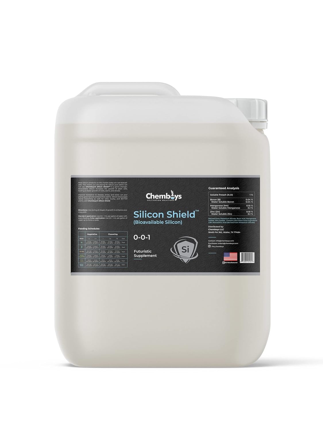 Suplemento de sílice para plantas con silicona biodisponible, ácido silícico Si Shield Liquid Plant Nutrient, apoya la fuerza de las plantas contra