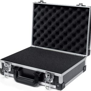 Estuche rígido de aluminio con inserto de espuma personalizable para bricolaje, 14 x 10 x 4 pulgadas (acabado negro) Estuche rígido de aluminio con inserto de espuma personalizable para bricolaje, 14 x 10 x 4 pulgadas (acabado negro)