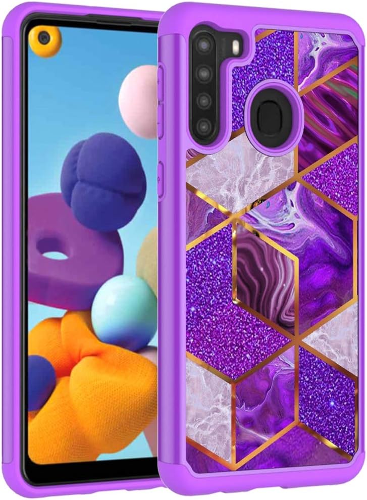 Funda para Galaxy A21 (no compatible con A21S), funda de teléfono Samsung A21 para niñas y mujeres, absorción de golpes, funda protectora resistente