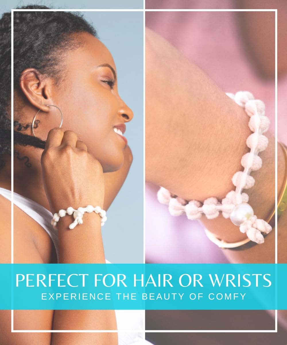 Lazos ajustables para cabello grueso, sin daños para mujeres, bandas elásticas para el cabello de pulsera, perfectas para colas de caballo y moños