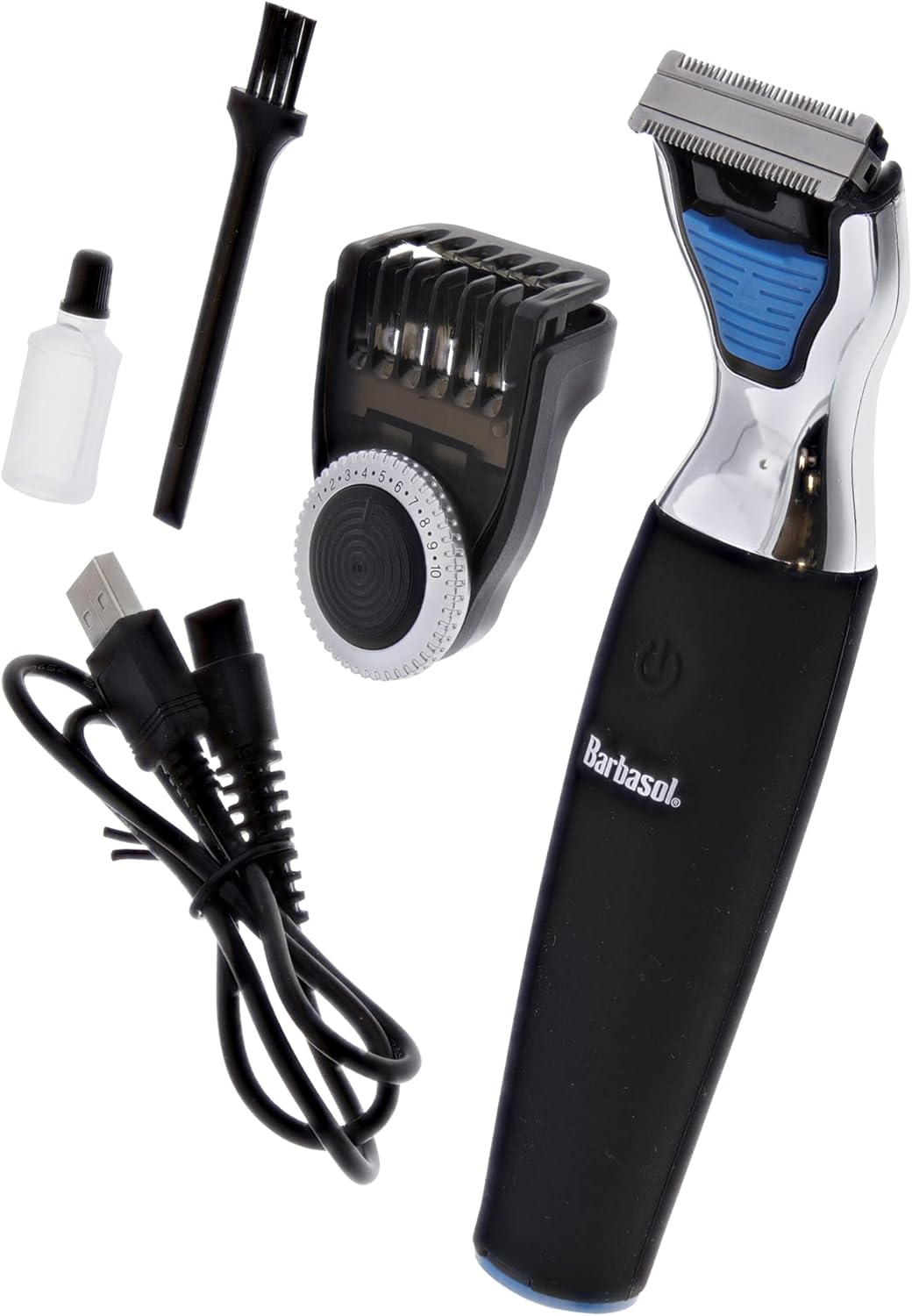 Barbasol Afeitadora eléctrica recargable de una sola hoja húmeda y seca con cuchillas de acero inoxidable y accesorio ajustable para recortadora de