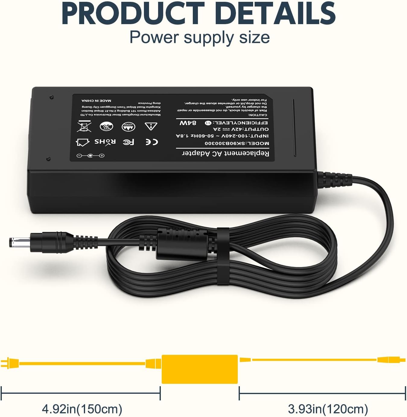 Adaptador de CA para Hover-1 Journey Pioneer Alpha y Rally Charger H1-JNY-BLK