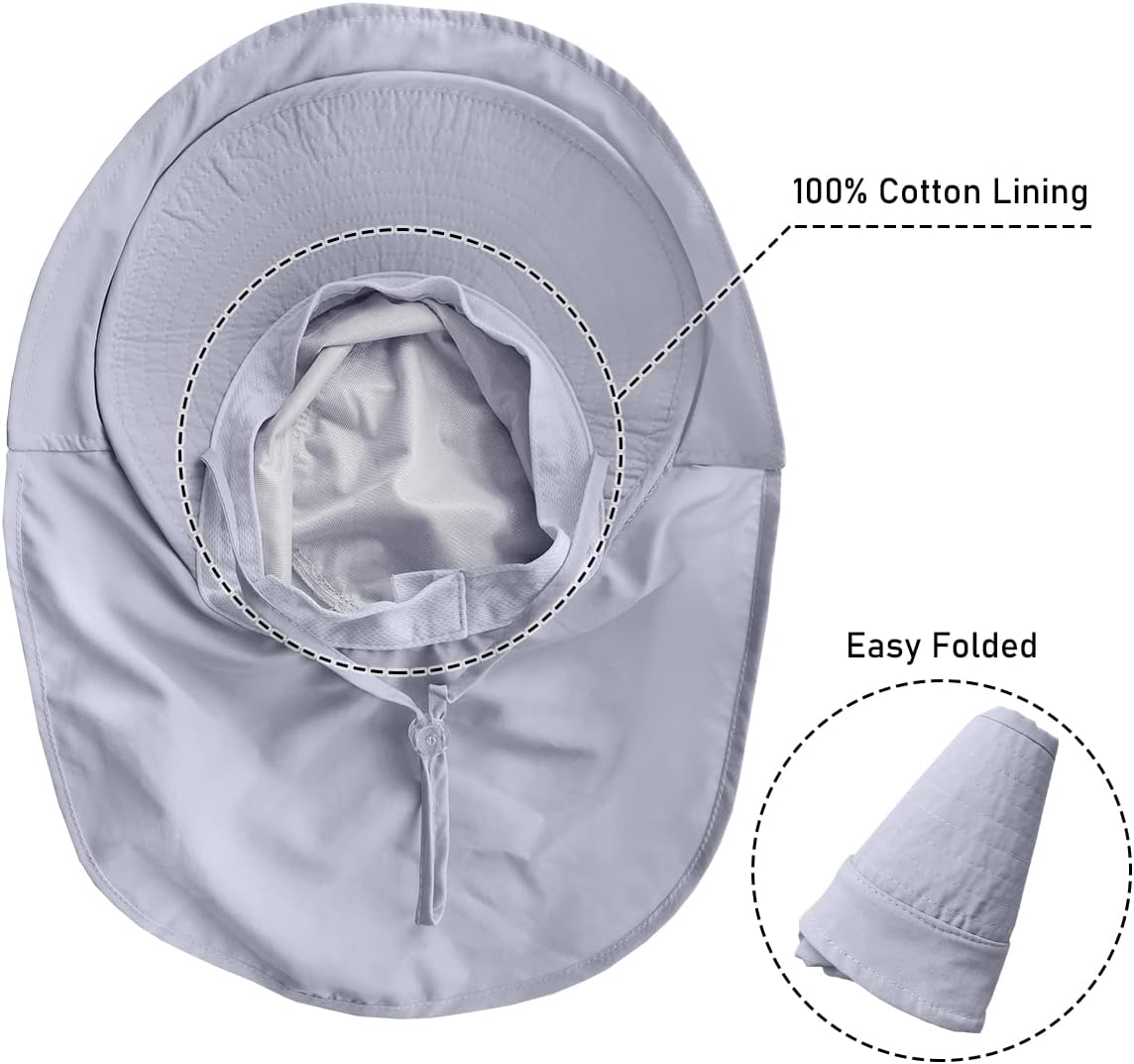 Paquete de 3 sombreros para mujer con solapa para el cuello, ala ancha, protección UV, sombrero de pescador, verano, playa, pesca, senderismo,